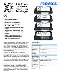 Thumbnail of document Data Sheet - OM-CP X-Series-Multi Channel Thermocouple Loggers